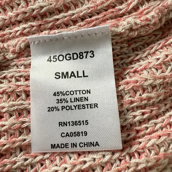 One Grey Day Linen Savvy Pink Knit Hooded Duster Size S, $295 - Picture 7 of 9